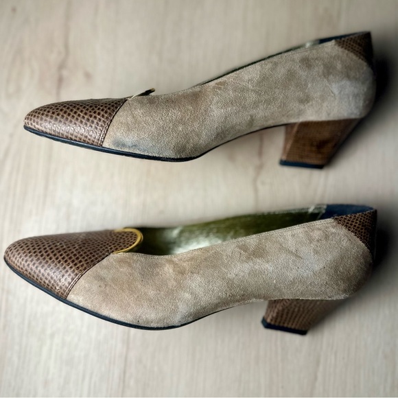 Mr. Jay Genuine Leather Made in Italy Kitten Heel Pointed Toe Shoe Women’s Sz 7 - Picture 2 of 8